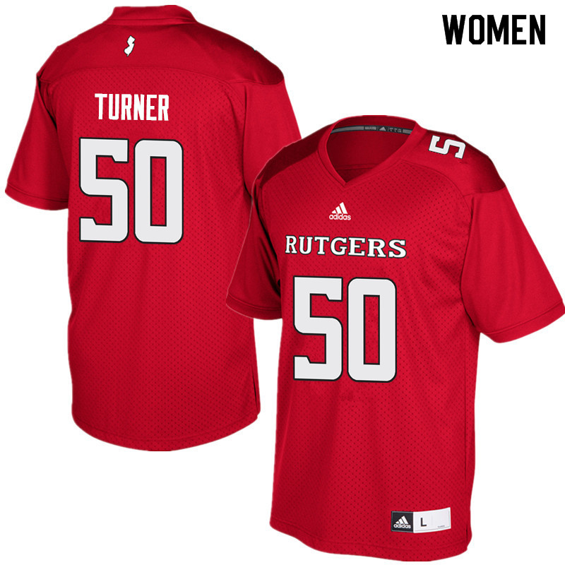 Women #50 Julius Turner Rutgers Scarlet Knights College Football Jerseys Sale-Red